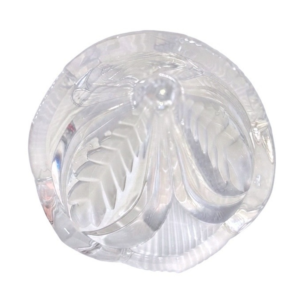 Clear Faceted Glass Vase Flared Top Glassware Etched Glass Flowers Housewarming - Picture 3 of 3